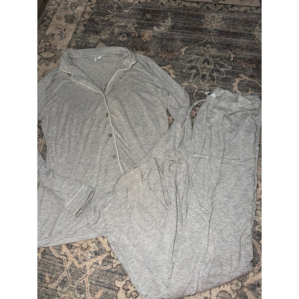 Nordstrom Gray Long Sleeve Pants Modal Pj Pajama Set